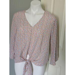 Miami V-Neck Floral Blouse Size Large